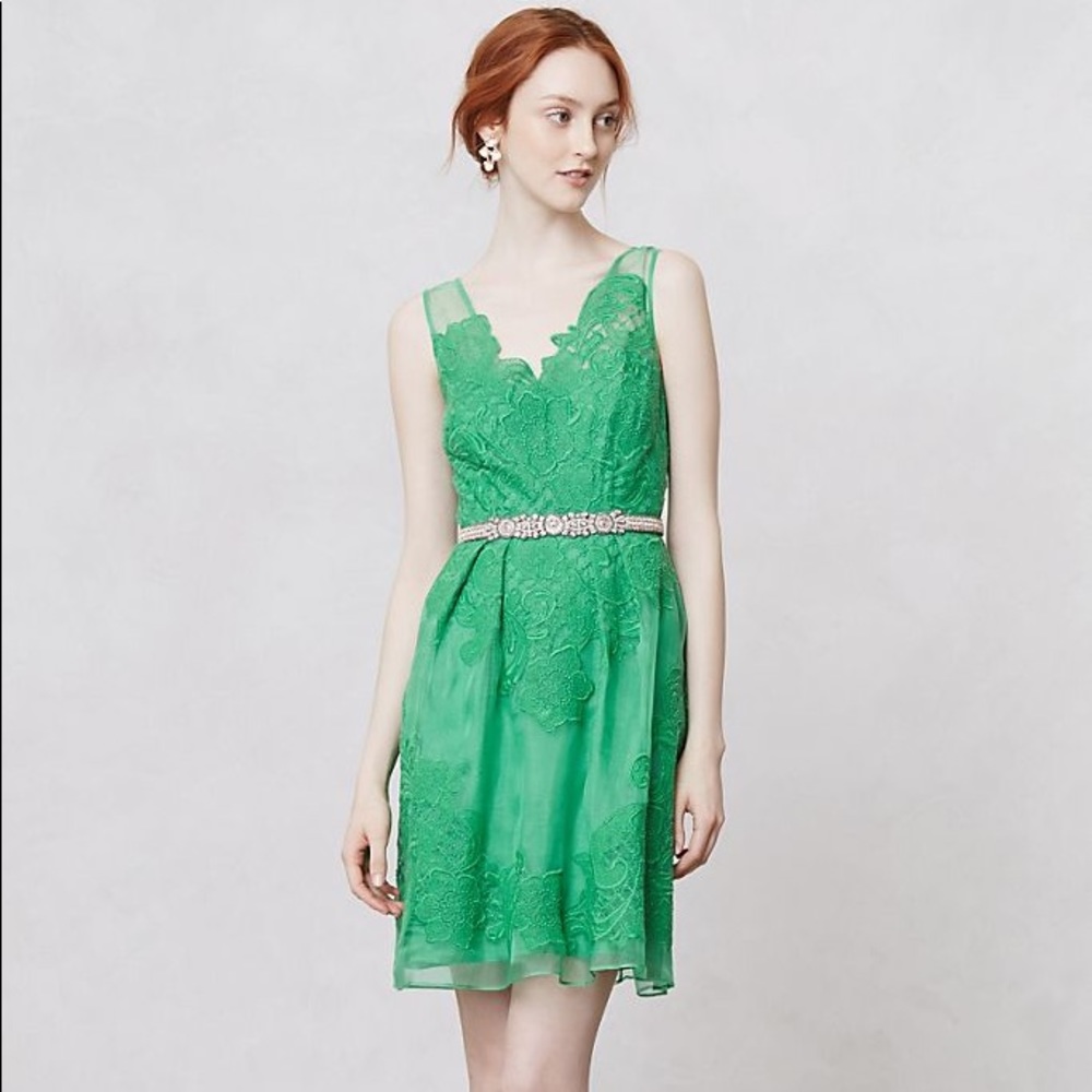 Yoana Baraschi Silk Green Dress Sz 4